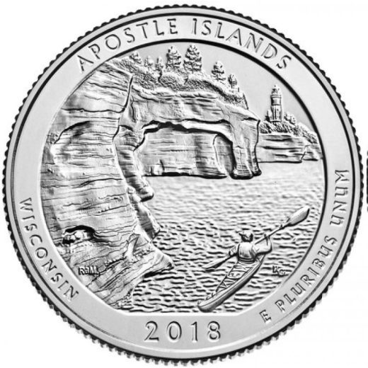 25 центов 2018 - 42-й парк Острова Апосл (Apostle Islands), двор D
