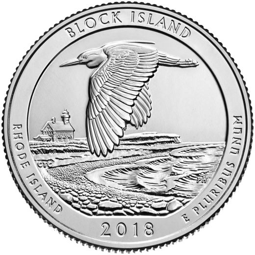 25 центов 2018 - 45-й парк Остров Блок (Block Island), двор D