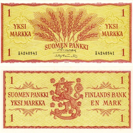 Финляндия - 1 марка 1963 г.