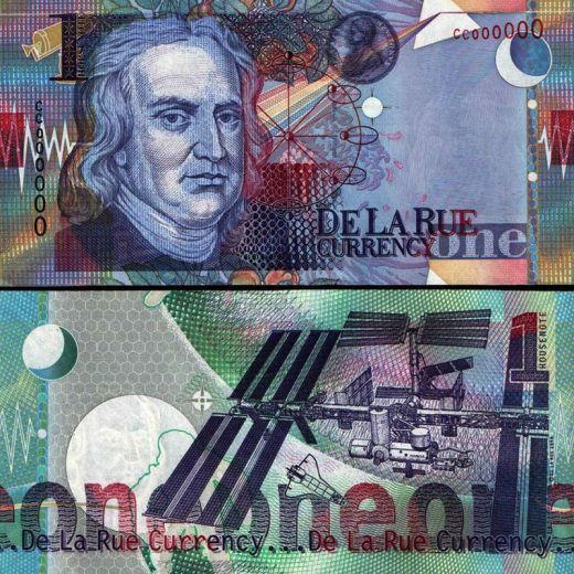 Великобритания - тестовая банкнота De La Rue 1 Housenote 1999 год - Исаак Ньютон